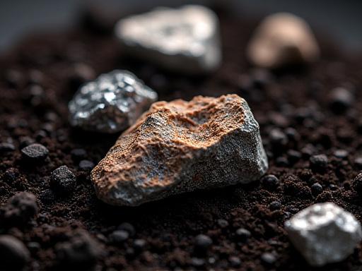 Close up of mineral enriched soil grains